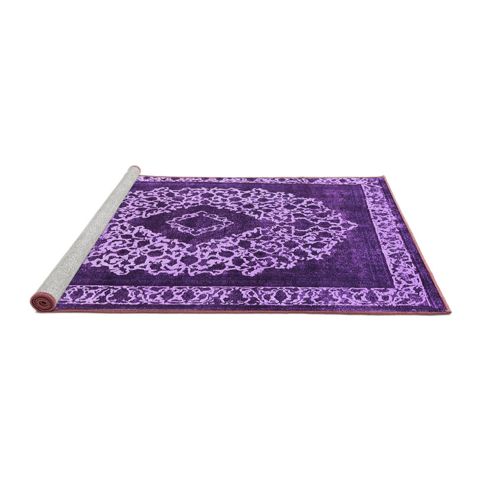 Sideview of Machine Washable Oriental Purple Industrial Area Rugs, wshurb1032pur