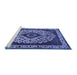 Sideview of Machine Washable Oriental Blue Industrial Rug, wshurb1032blu