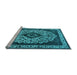 Sideview of Machine Washable Oriental Light Blue Industrial Rug, wshurb1032lblu