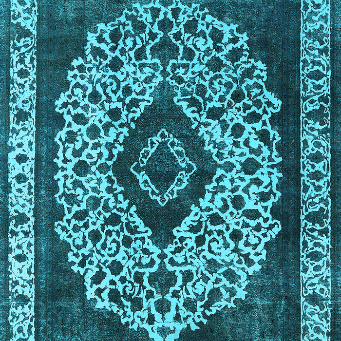 Machine Washable Oriental Light Blue Industrial Rug, wshurb1032lblu