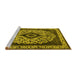 Sideview of Machine Washable Oriental Yellow Industrial Rug, wshurb1032yw