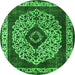 Round Oriental Green Industrial Rug, urb1032grn