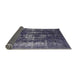 Sideview of Mid-Century Modern Blue Oriental Rug, urb1033