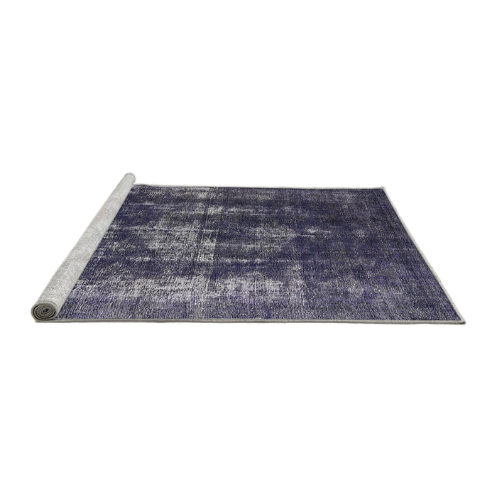 Sideview of Machine Washable Industrial Modern Blue Rug, wshurb1033