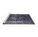 Sideview of Machine Washable Industrial Modern Blue Rug, wshurb1033