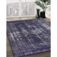 Mid-Century Modern Blue Oriental Rug, urb1033