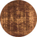 Round Oriental Orange Industrial Rug, urb1033org