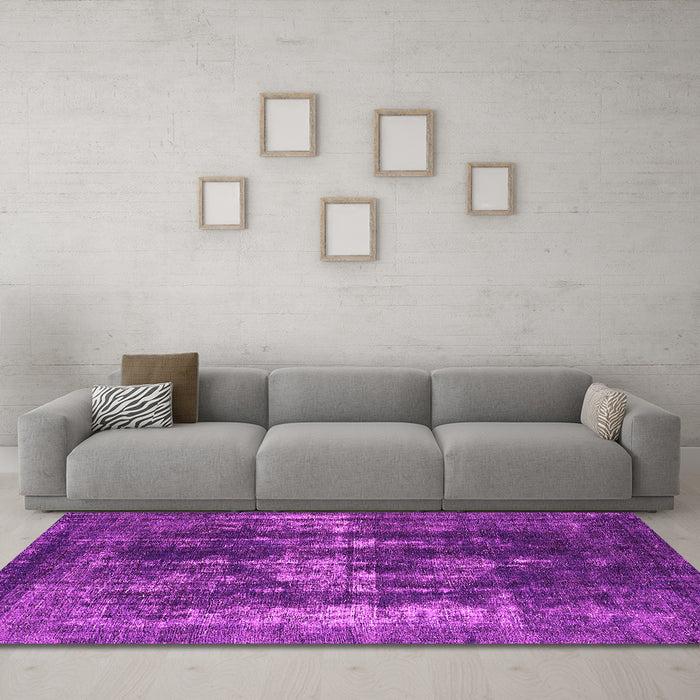Machine Washable Oriental Pink Industrial Rug in a Living Room, wshurb1033pnk