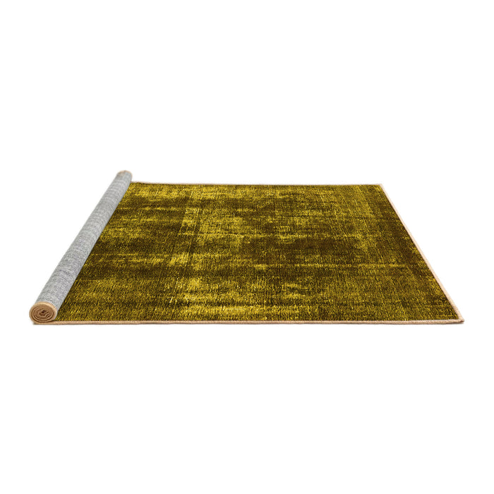 Sideview of Machine Washable Oriental Yellow Industrial Rug, wshurb1033yw