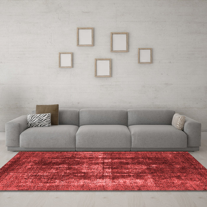 Industrial Red Washable Rugs