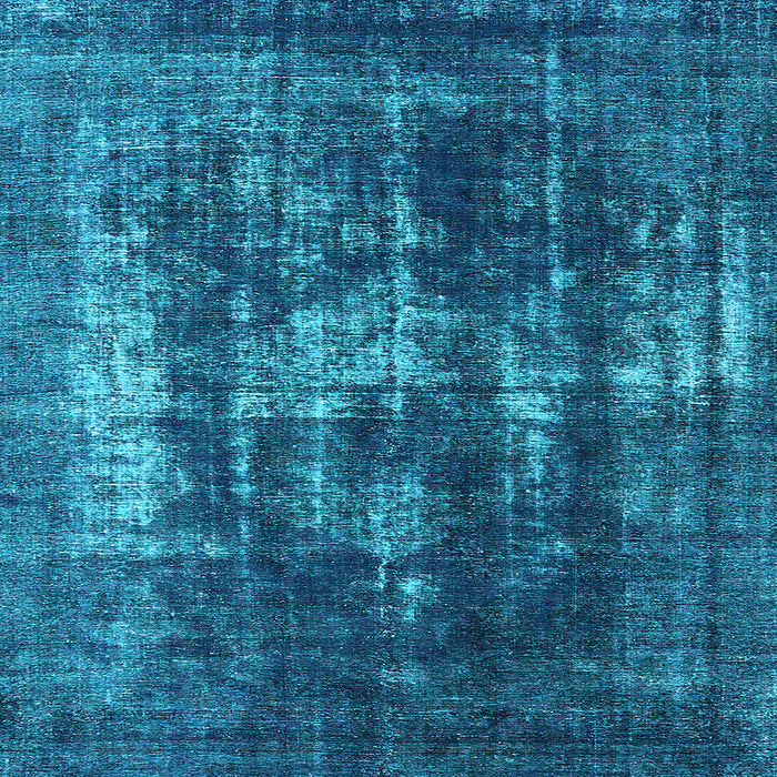 Square Machine Washable Oriental Light Blue Industrial Rug, wshurb1033lblu