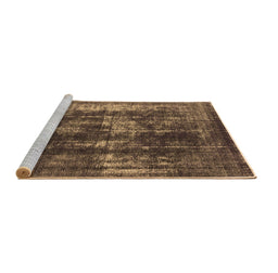 Sideview of Machine Washable Oriental Brown Industrial Rug, wshurb1033brn