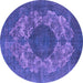 Round Oriental Purple Industrial Rug, urb1034pur