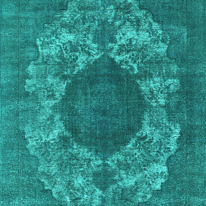 Machine Washable Oriental Turquoise Industrial Area Rugs, wshurb1034turq