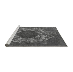 Sideview of Machine Washable Oriental Gray Industrial Rug, wshurb1034gry