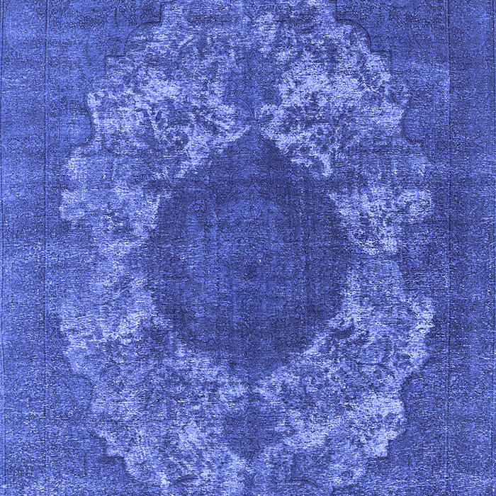 Machine Washable Oriental Blue Industrial Rug, wshurb1034blu