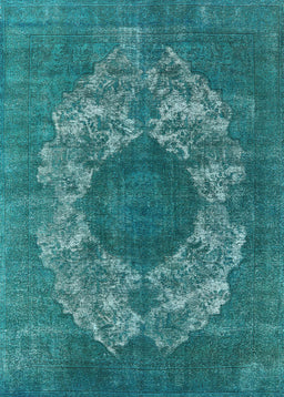 Machine Washable Industrial Modern Teal Green Rug, wshurb1034