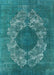 Machine Washable Industrial Modern Teal Green Rug, wshurb1034