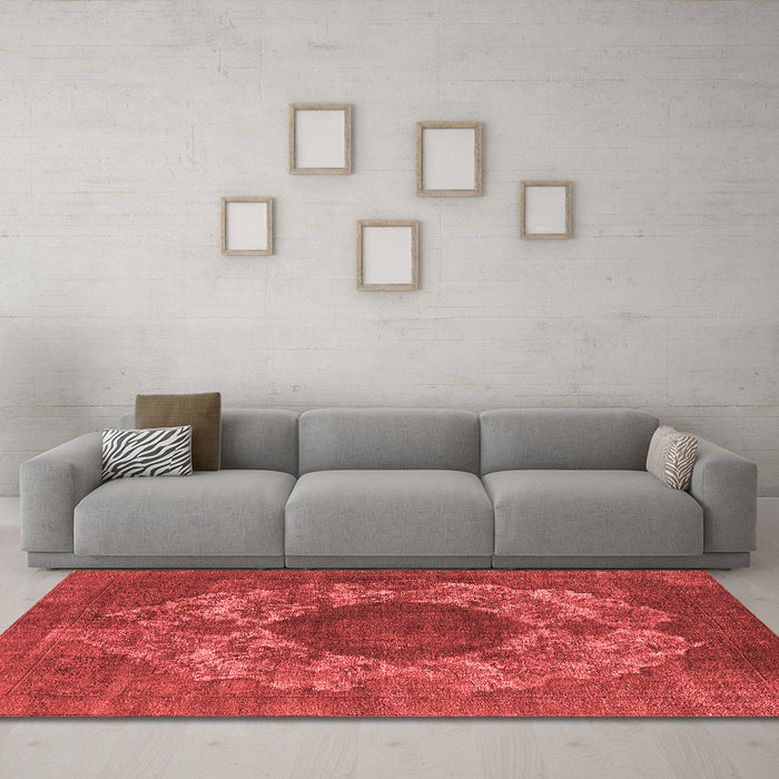 Industrial Red Washable Rugs