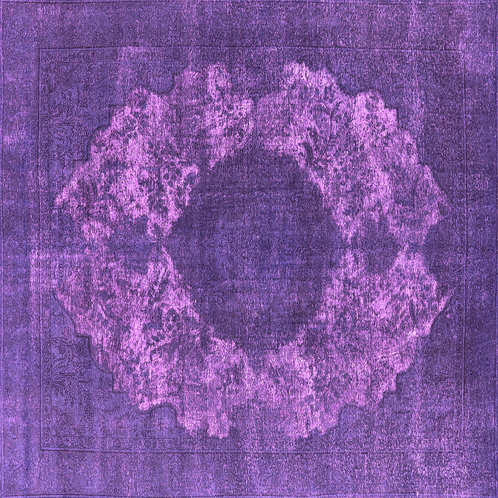 Square Machine Washable Oriental Pink Industrial Rug, wshurb1034pnk