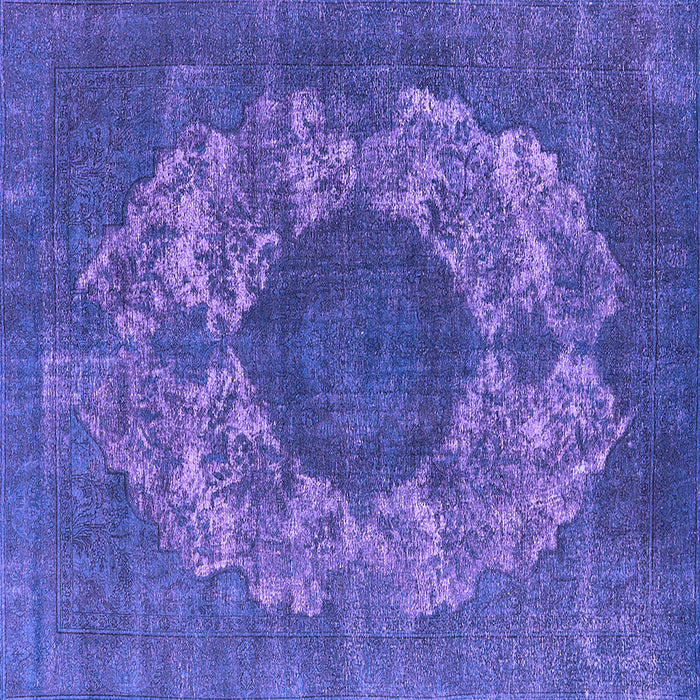 Square Machine Washable Oriental Purple Industrial Area Rugs, wshurb1034pur