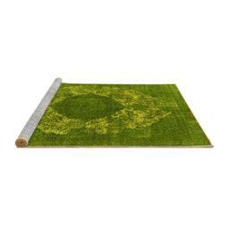 Sideview of Machine Washable Oriental Yellow Industrial Rug, wshurb1034yw