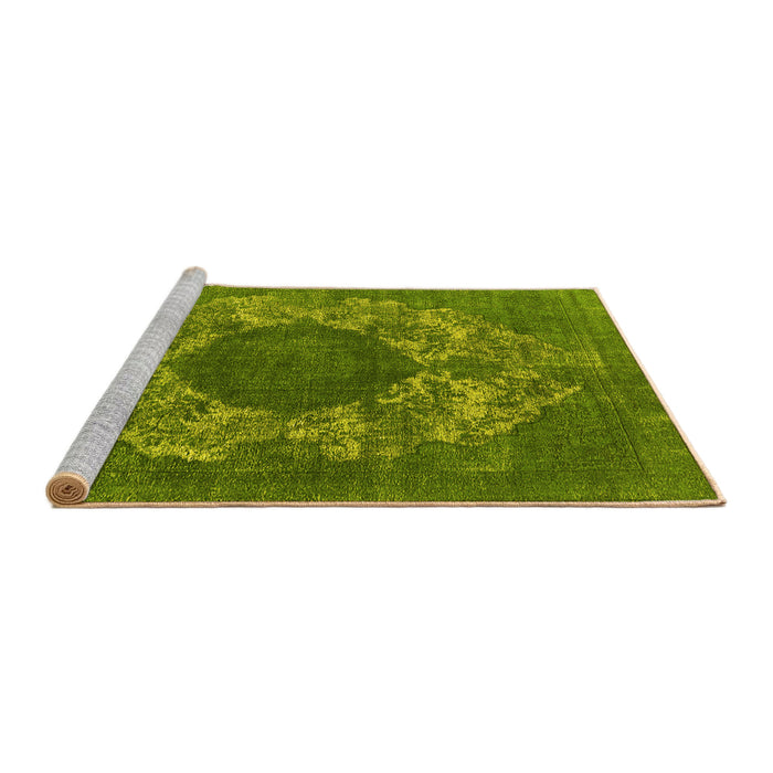 Sideview of Machine Washable Oriental Yellow Industrial Rug, wshurb1034yw