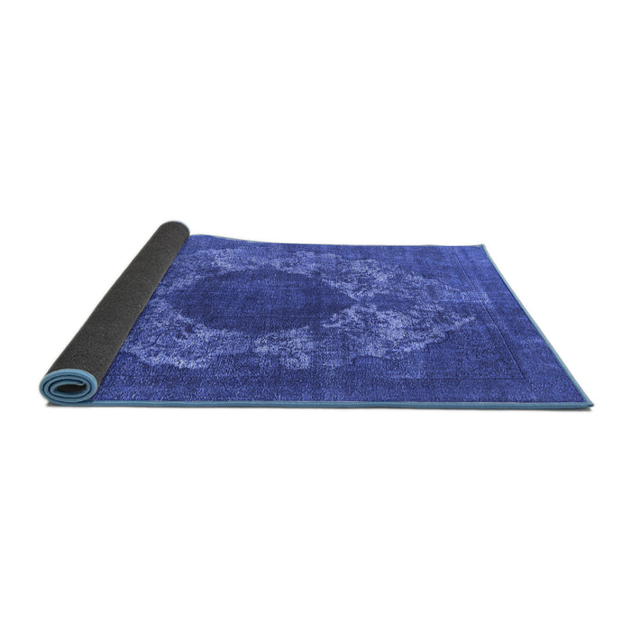 Sideview of Oriental Blue Industrial Rug, urb1034blu