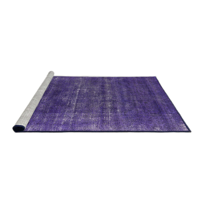 Sideview of Machine Washable Industrial Modern Purple Sage Bush Purple Rug, wshurb1035