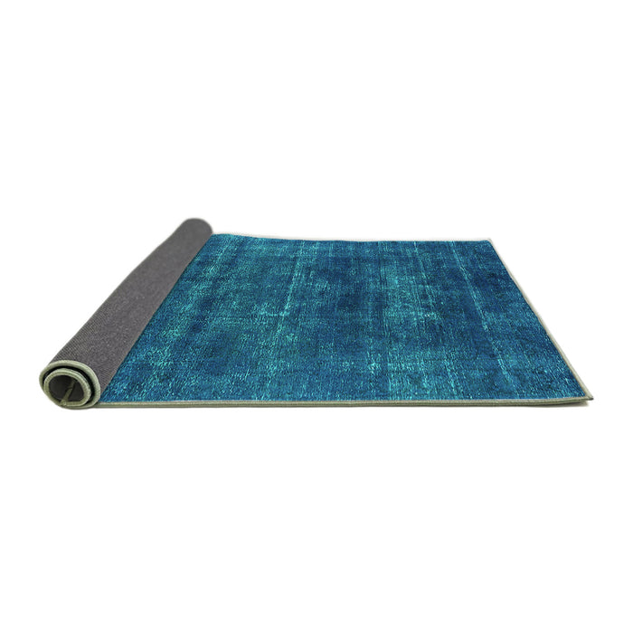 Sideview of Oriental Turquoise Industrial Rug, urb1035turq