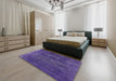 Mid-Century Modern Purple Oriental Rug in a Bedroom, urb1035