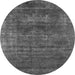 Round Oriental Gray Industrial Rug, urb1035gry