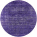 Round Mid-Century Modern Purple Oriental Rug, urb1035