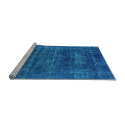 Sideview of Machine Washable Oriental Light Blue Industrial Rug, wshurb1035lblu