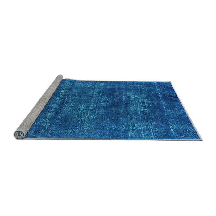 Sideview of Machine Washable Oriental Light Blue Industrial Rug, wshurb1035lblu