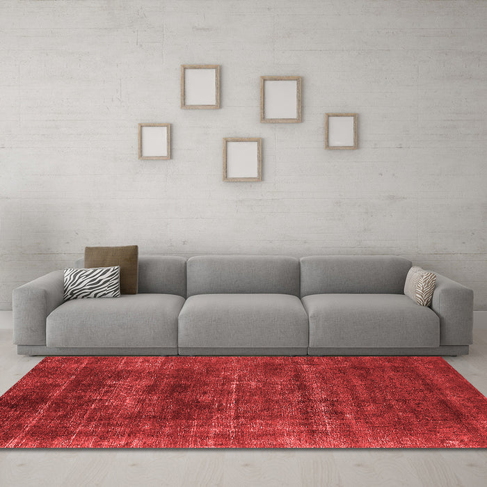Industrial Red Washable Rugs