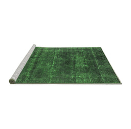 Sideview of Machine Washable Oriental Green Industrial Area Rugs, wshurb1035grn