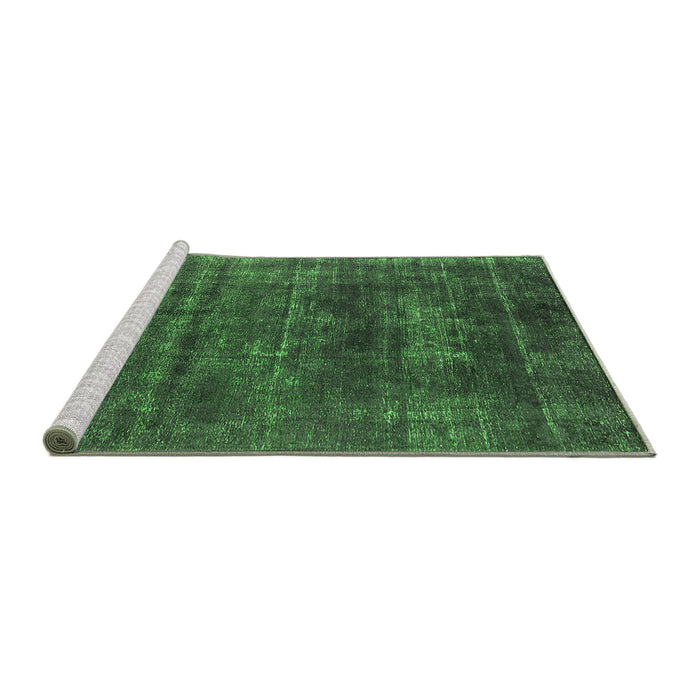 Sideview of Machine Washable Oriental Green Industrial Area Rugs, wshurb1035grn