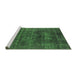 Sideview of Machine Washable Oriental Green Industrial Area Rugs, wshurb1035grn