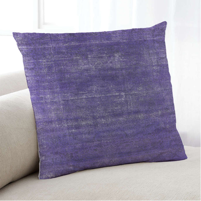 Lifestyle Image of Mid-Century Modern Urban Square Purple Sage Bush Purple Throw Pillow, 18 inch by 18 inch, pwurb1035