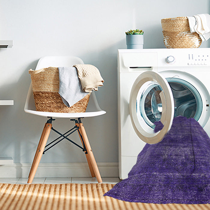 Machine Washable Industrial Modern Purple Sage Bush Purple Rug in a Washing Machine, wshurb1035