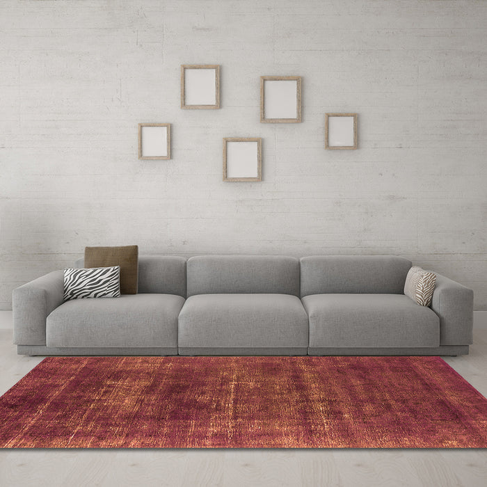 Machine Washable Oriental Orange Industrial Area Rugs in a Living Room, wshurb1035org