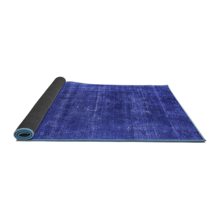 Sideview of Oriental Blue Industrial Rug, urb1035blu