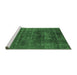 Sideview of Machine Washable Oriental Emerald Green Industrial Area Rugs, wshurb1035emgrn