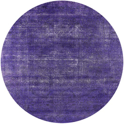 Round Machine Washable Industrial Modern Purple Sage Bush Purple Rug, wshurb1035