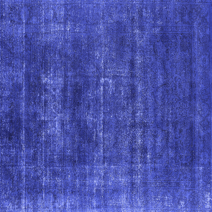 Square Machine Washable Oriental Blue Industrial Rug, wshurb1035blu