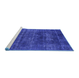 Sideview of Machine Washable Oriental Blue Industrial Rug, wshurb1035blu