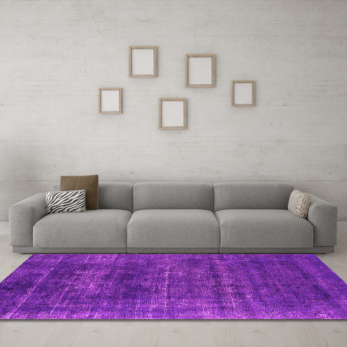 Machine Washable Oriental Pink Industrial Rug in a Living Room, wshurb1035pnk
