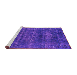 Sideview of Machine Washable Oriental Purple Industrial Area Rugs, wshurb1035pur
