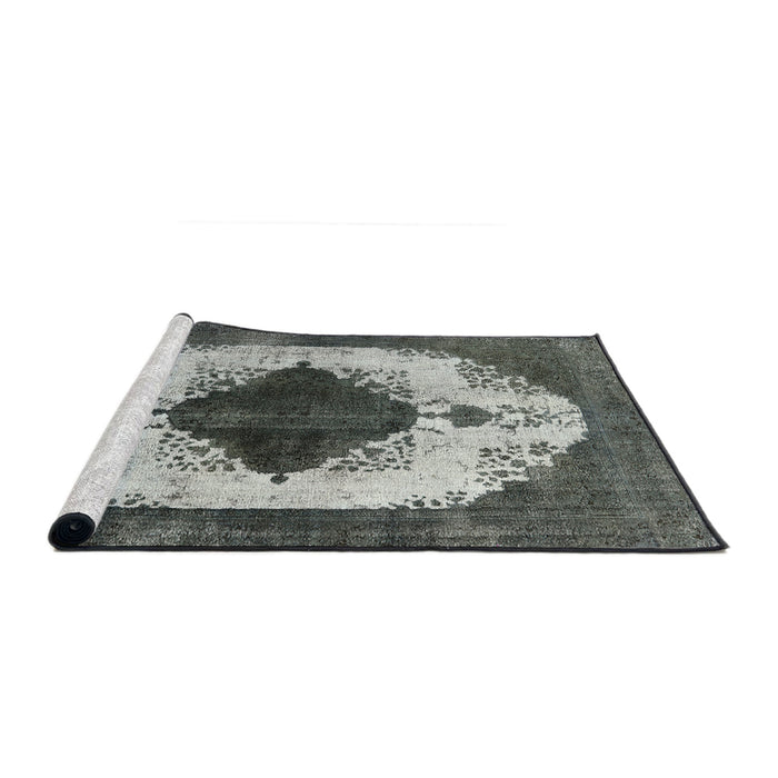 Sideview of Machine Washable Industrial Modern Light Black Rug, wshurb1036